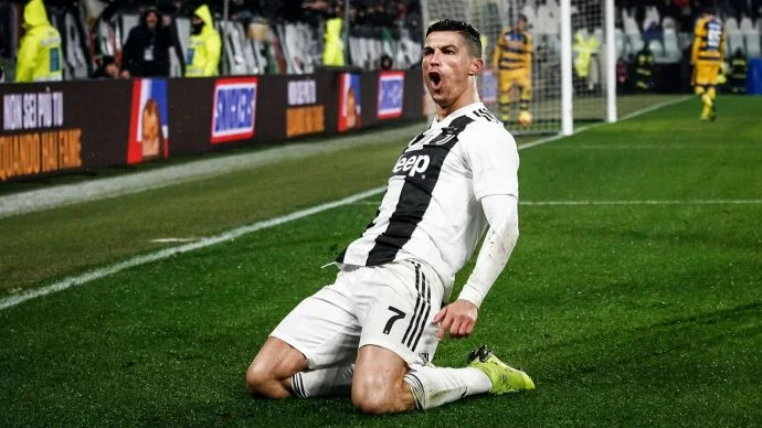 Cristiano Ronaldo celebrating a goal during a match