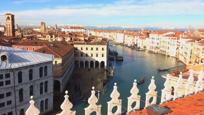 A view over Venice on a sunny day