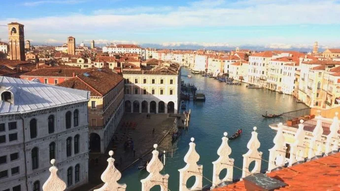 A view over Venice on a sunny day