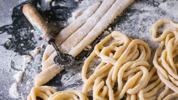 Thick homemade pici pasta