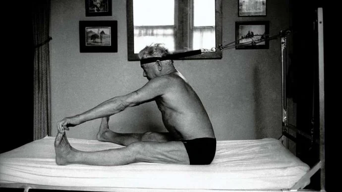 Joseph Pilates doing neck exercises Joseph Pilates doing neck exercises