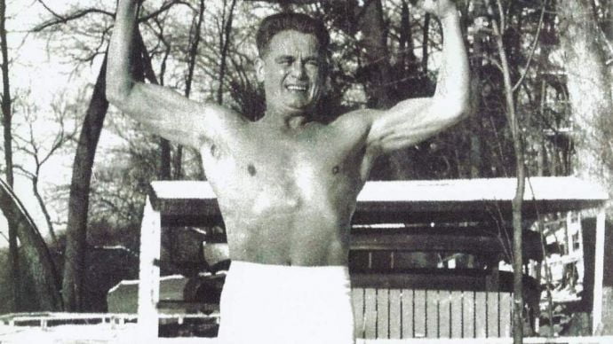 Joseph Pilates showing off his form