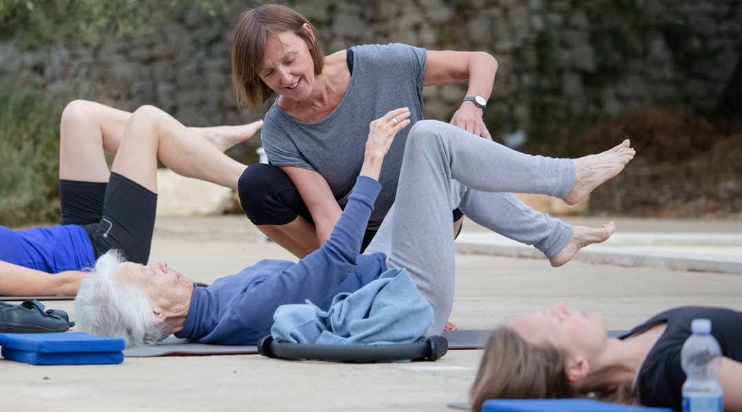 Pilates is for all age groups at this pilates class in Sicily.