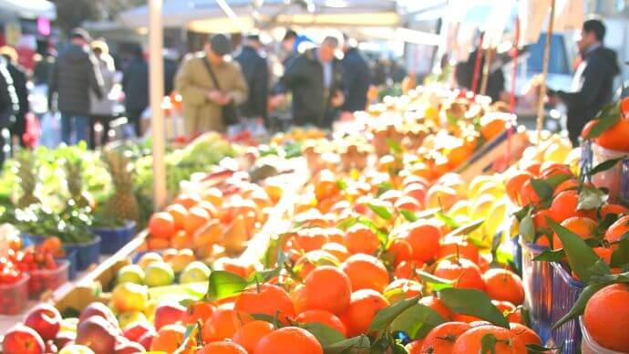 The Mercato Centrale market with fresh fruits