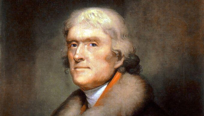 Thomas Jefferson head shot painting