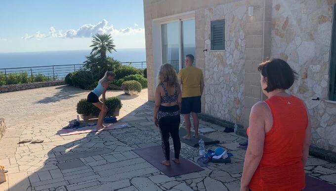 a Pilates session from Ele at Villa Leucca