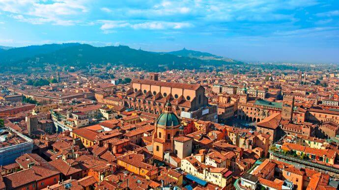 A birds eye-view of Emilia-Romagna Bologna