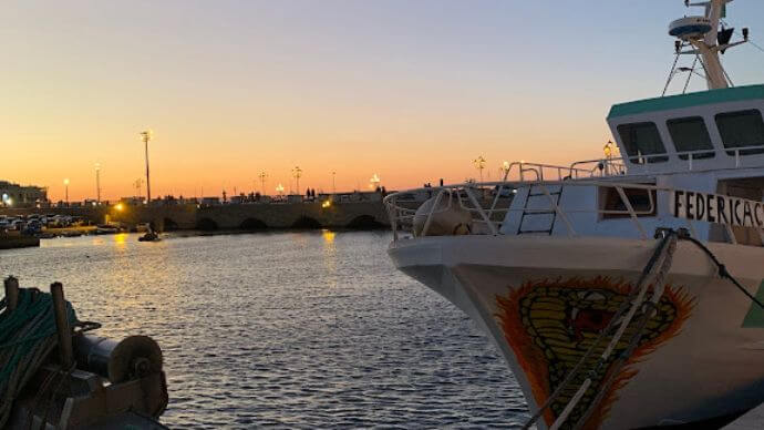 The Gallipoli harbour at sunset