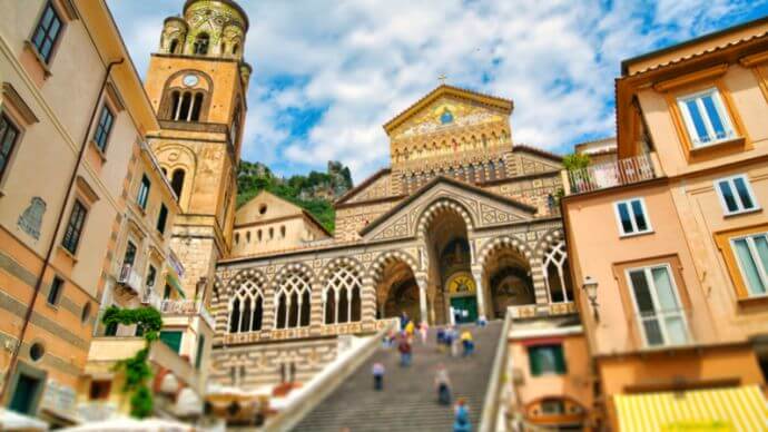 The catherdral in Amalfi with it's lovely architecture