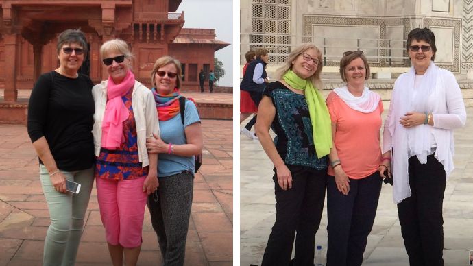 Lorna with her friends Julia and Lynn on holiday