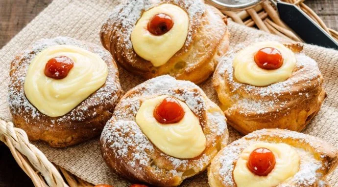 A sweet Italian pastry plated on a dish 