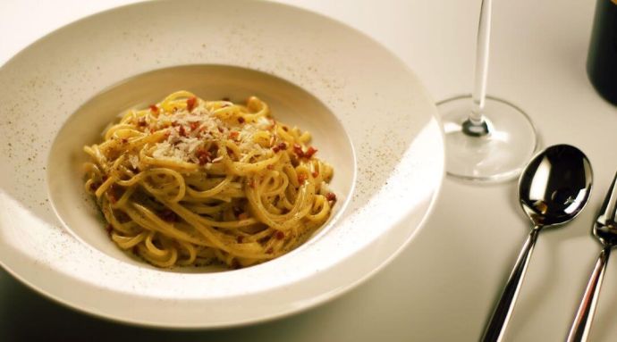 A perfectly cooked pasta dish in Italy