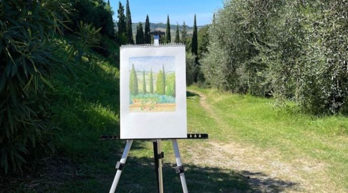Artwork on a holiday for singles people in Tuscany