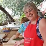 Lindsay cooking in Amalfi