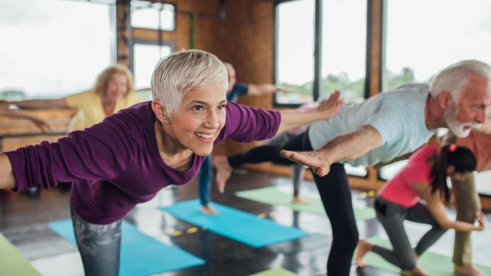 Pilates and mindfulness balancing pose