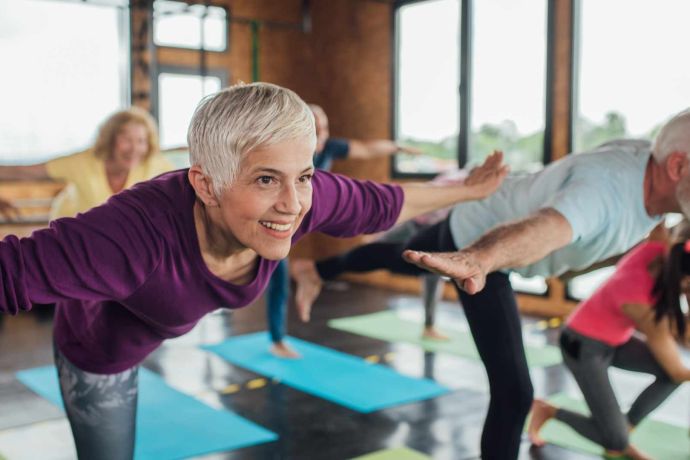 Pilates and mindfulness balancing pose