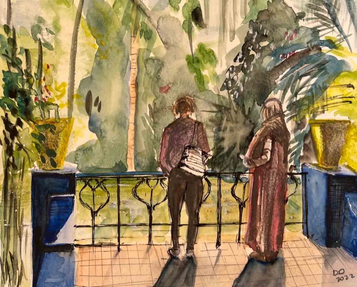 Marrakech couple viewing a garden Daniel Develay