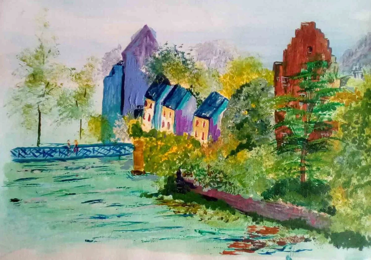 The Art of Travel Exhibition The bank of the River Leith AMANDA HART