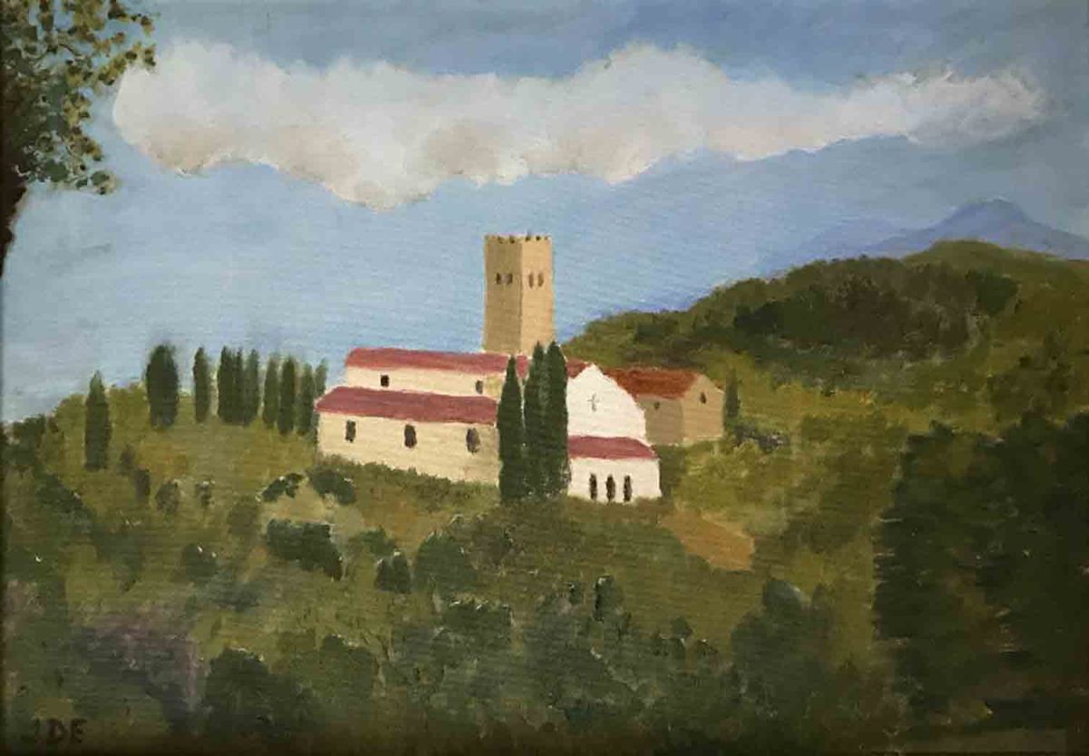 Art of Travel Exhibition A Tuscan church view John Ellis