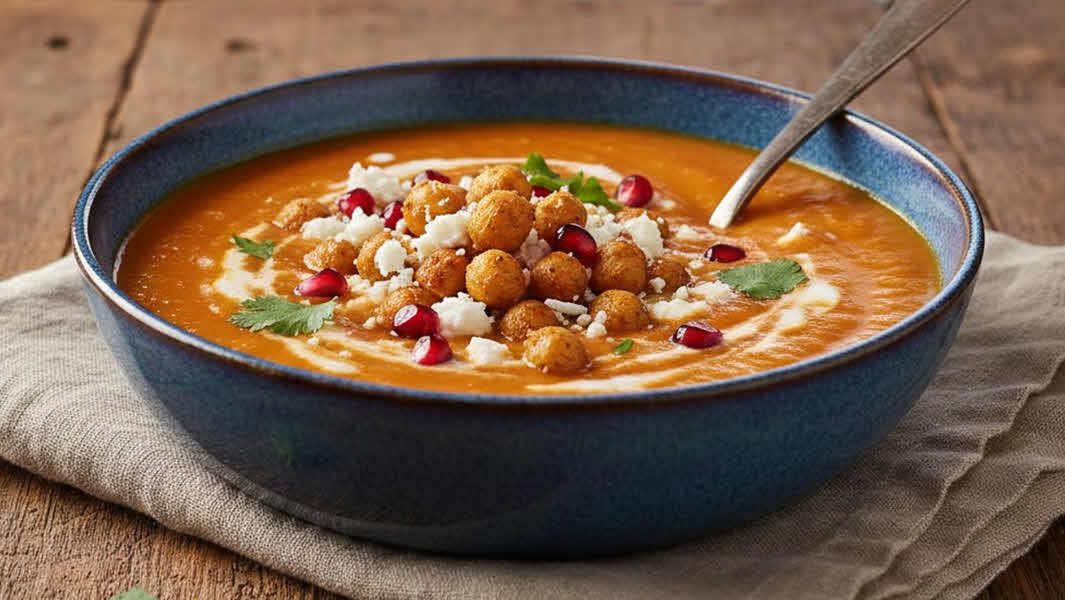 Homemade Sweet Potato, Red Pepper & Coconut Soup recipe.