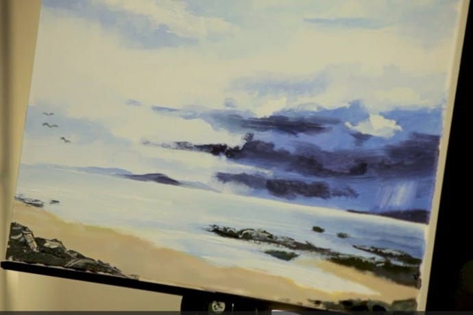 Douglas Matthews shows you techniques for painting the sea with acrylics.