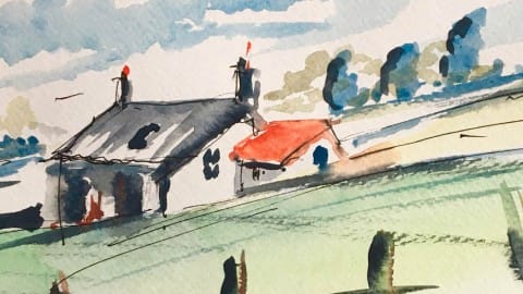 Mark's watercolour lesson on how to paint a Highland Cottage in a Scottish Glen.