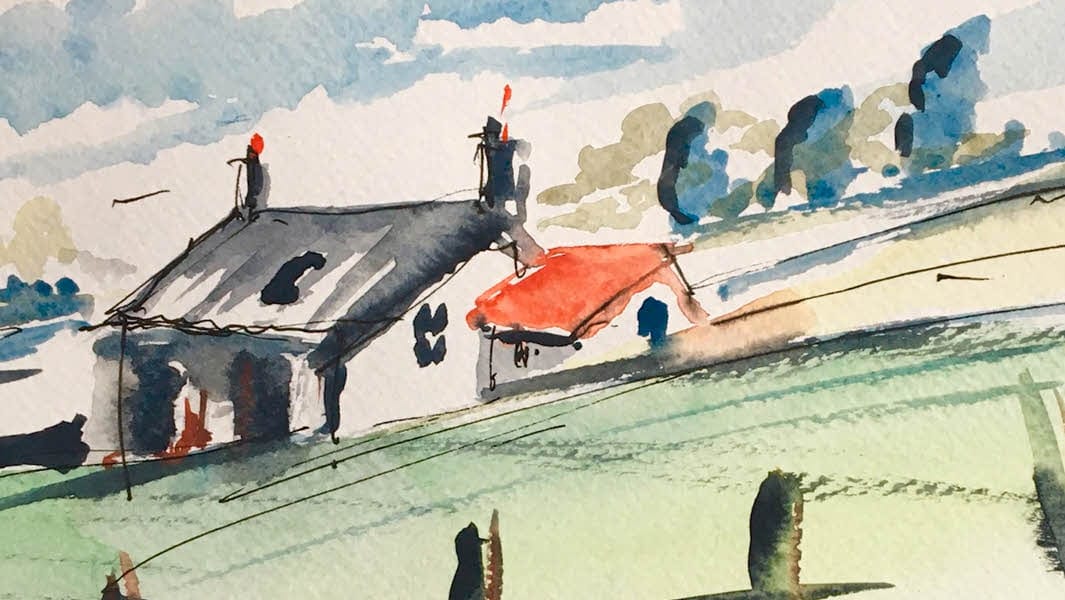 Mark's watercolour lesson on how to paint a Highland Cottage in a Scottish Glen.