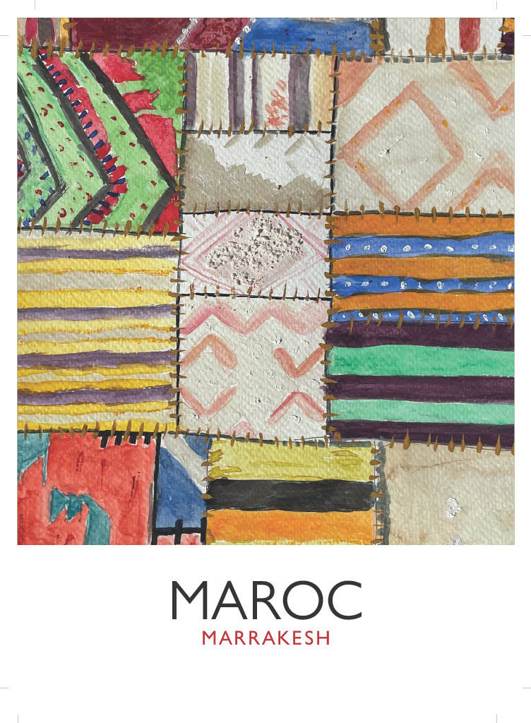 Patchwork tapestry by Rose White - a homage to North African craftsmanship. Patchwork tapestry by Rose White - a homage to North African craftsmanship.