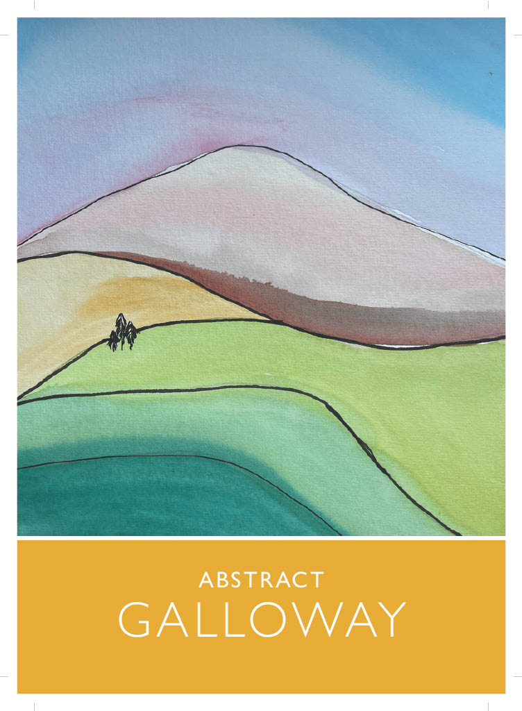 Galloway's lush fields and rolling hills in transparent watercolour washes.