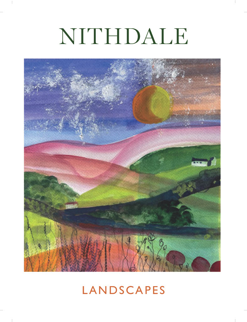 The vibrant green fields of Nithsdale near Kirkcudbright by Margaret Bird.