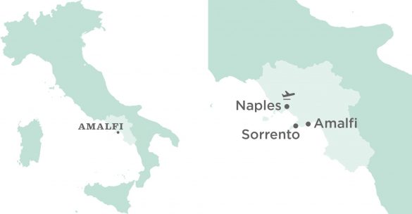 Flavours Holidays Amalfi Region, Villa and Airport Map Flavours Holidays Amalfi Region, Villa and Airport Map