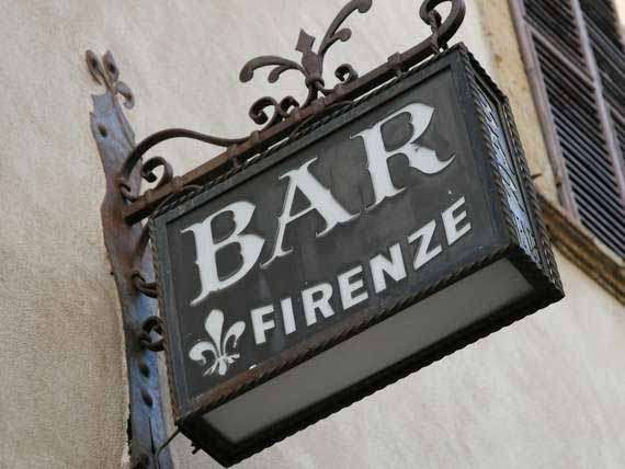 Bar Firenze sign of local trattoria in Florence. Bar Firenze sign of local trattoria in Florence.