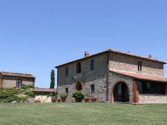 Sunny outdoor area of Italian villa. Sunny outdoor area of Italian villa.